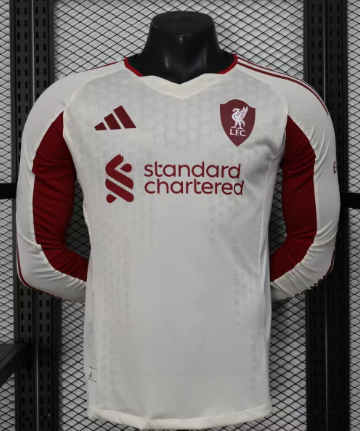 maillot de liverpool fc pro longue manche blanc 2025