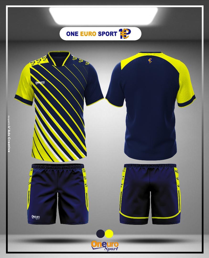 maillot one euro sport raye jaune