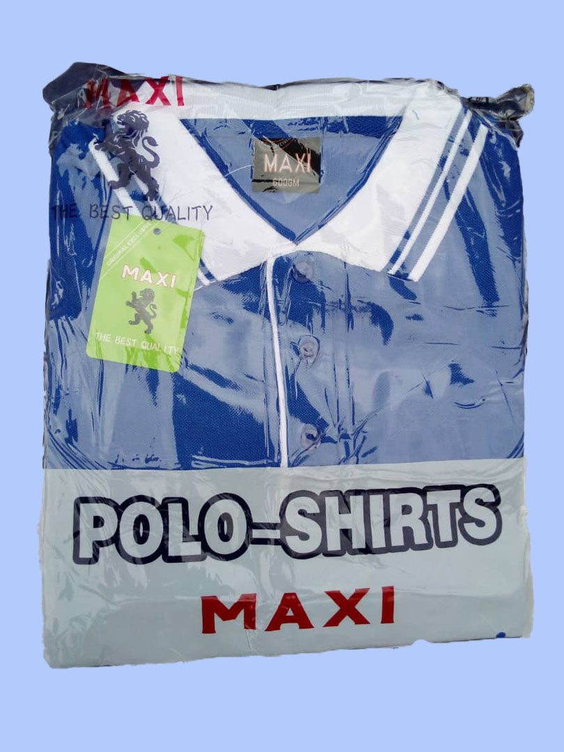 polo maxi bleu de france col blanc