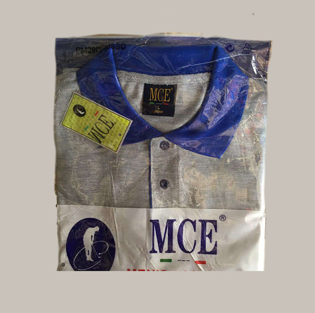 polo mce gris col noir