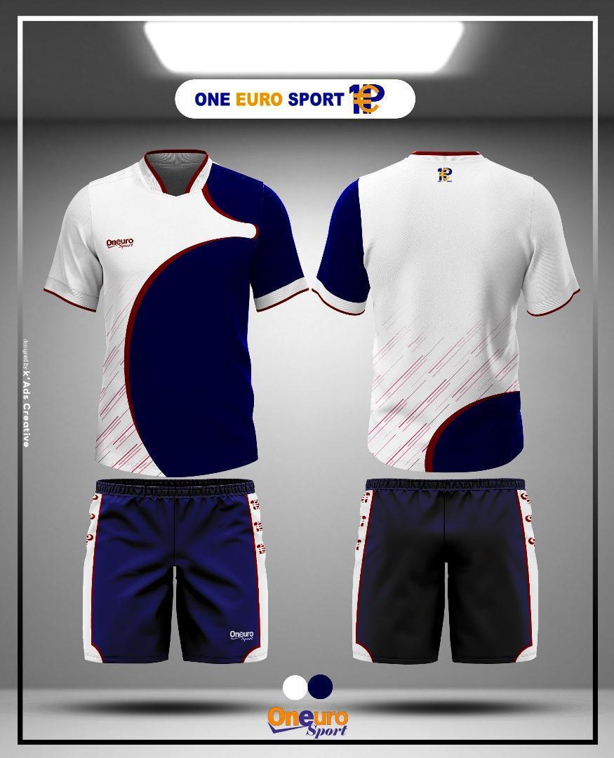 MAILLOT ONE EURO SPORT COURBE BLEU NUIT BLANC