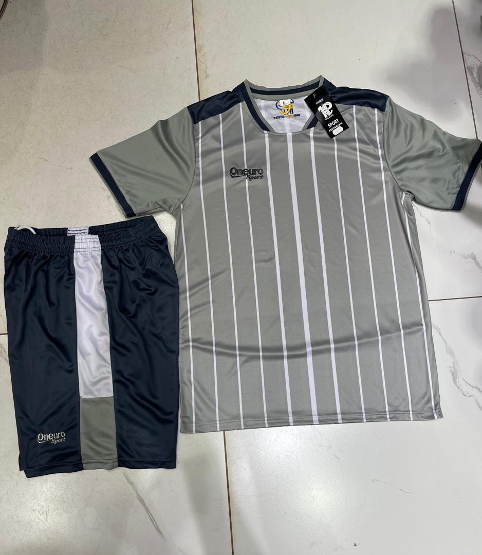 MAILLOT ONE EURO SPORT RAYE VERTICALE GRIS